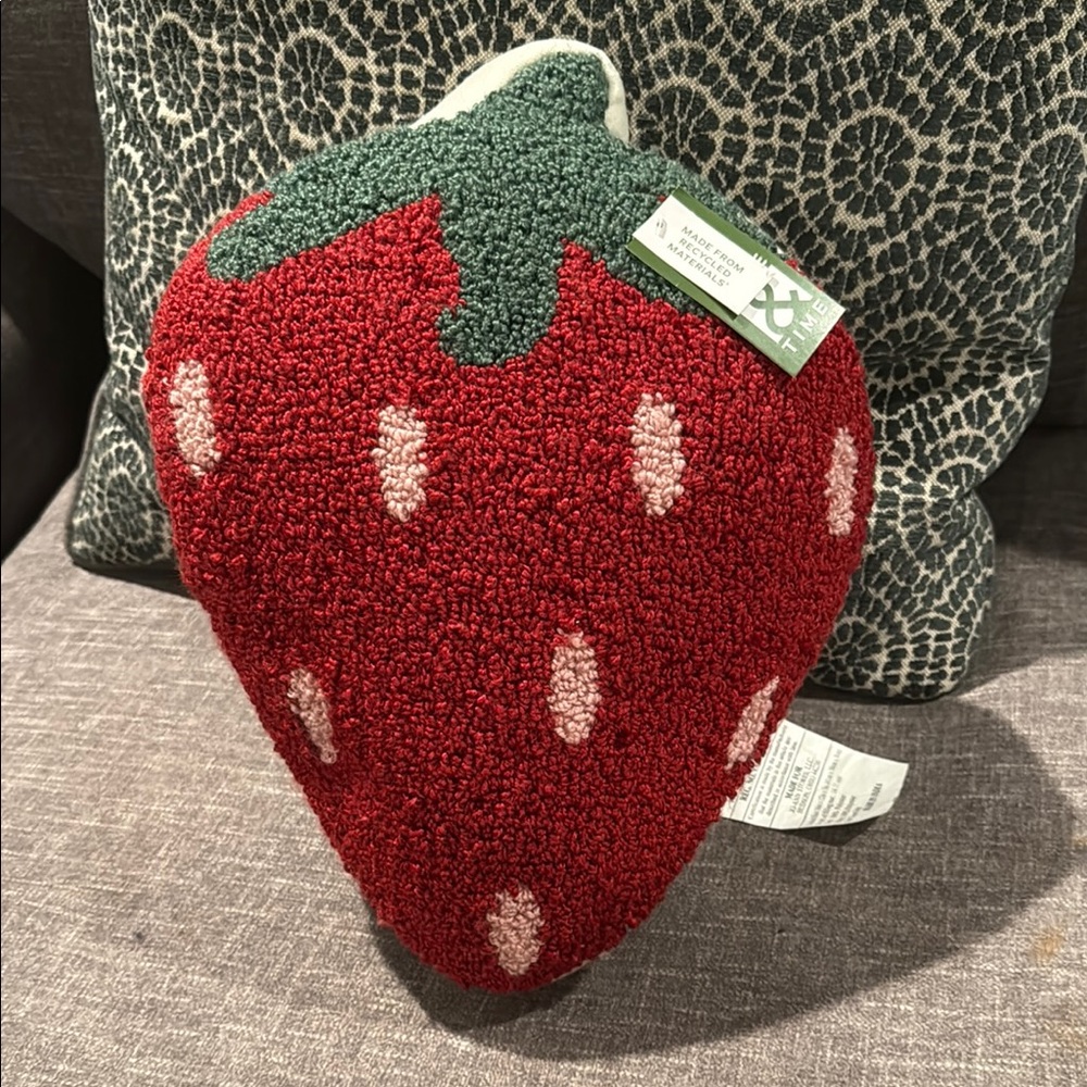 Strawberry Shaped indoor Pillow - Picture 1 of 3